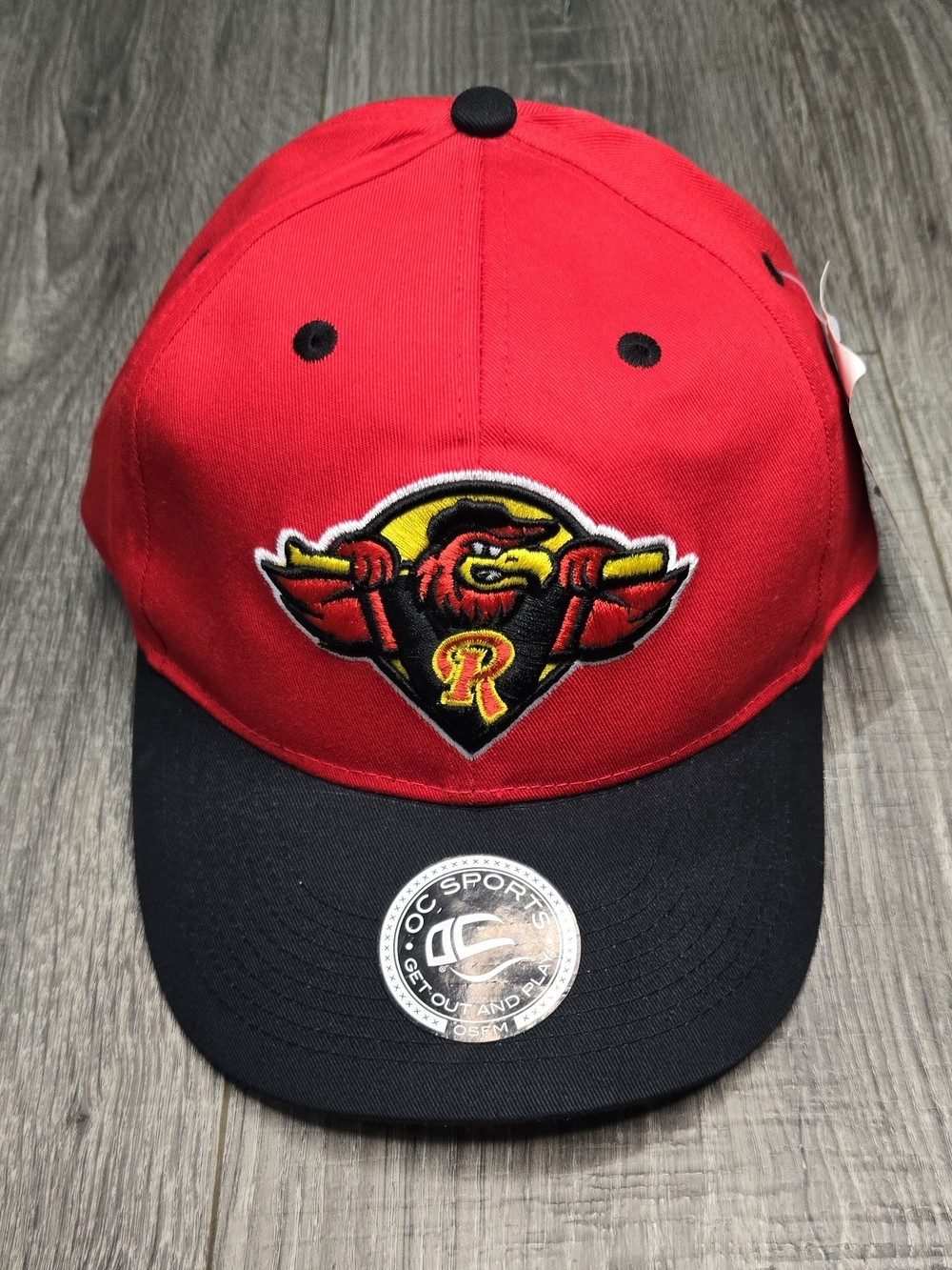 Rochester Red Wings MiLB OC Sports Red Black Snapback Hat Spikes Logo NWT OSFM